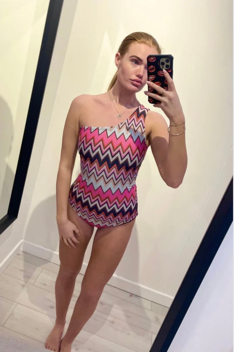 ARIA ONE SHOULDER SWIMSUIT - CAPRI