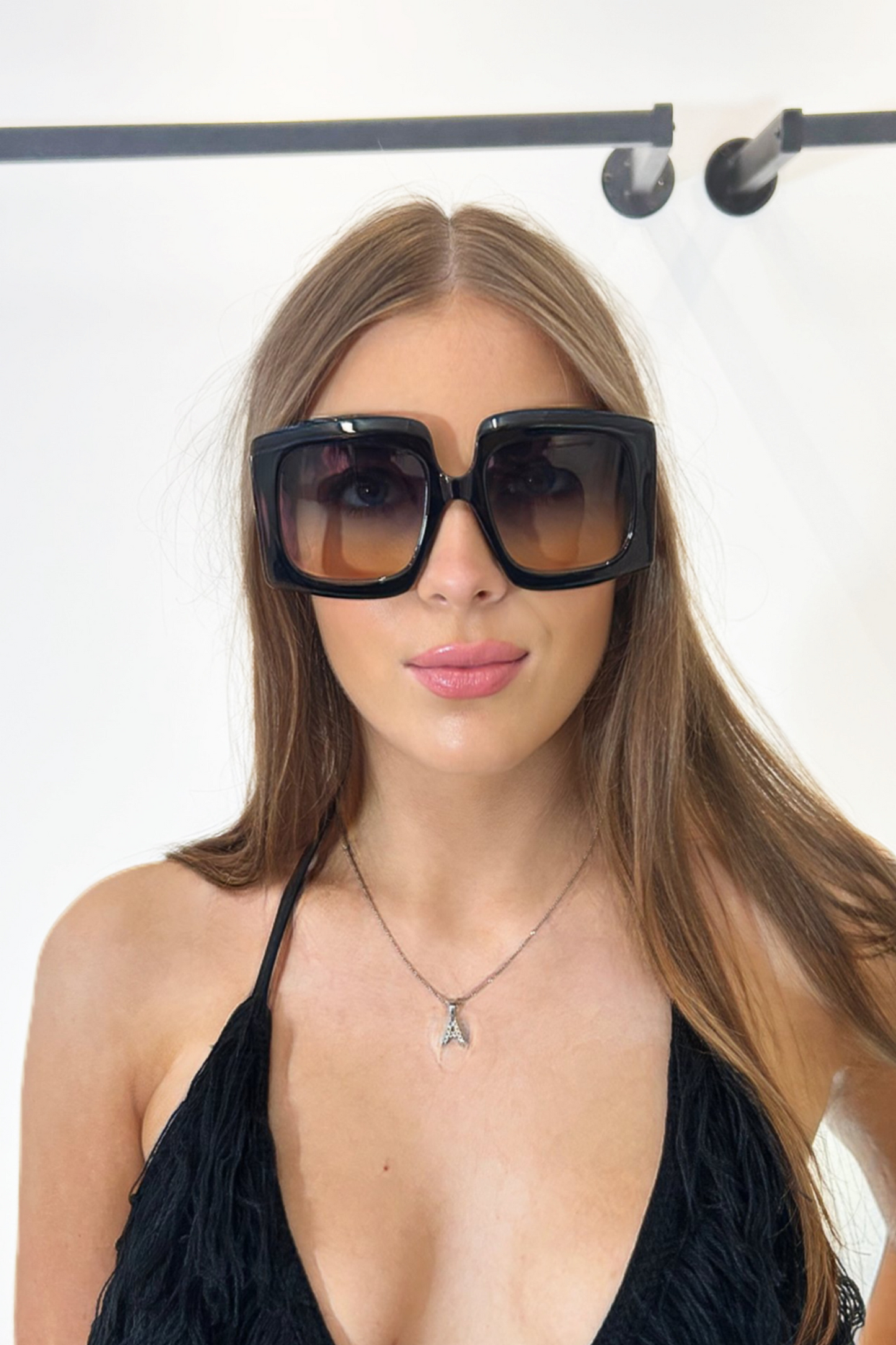 BLAISE SQUARE SUNGLASSES BLACK - IN STOCK