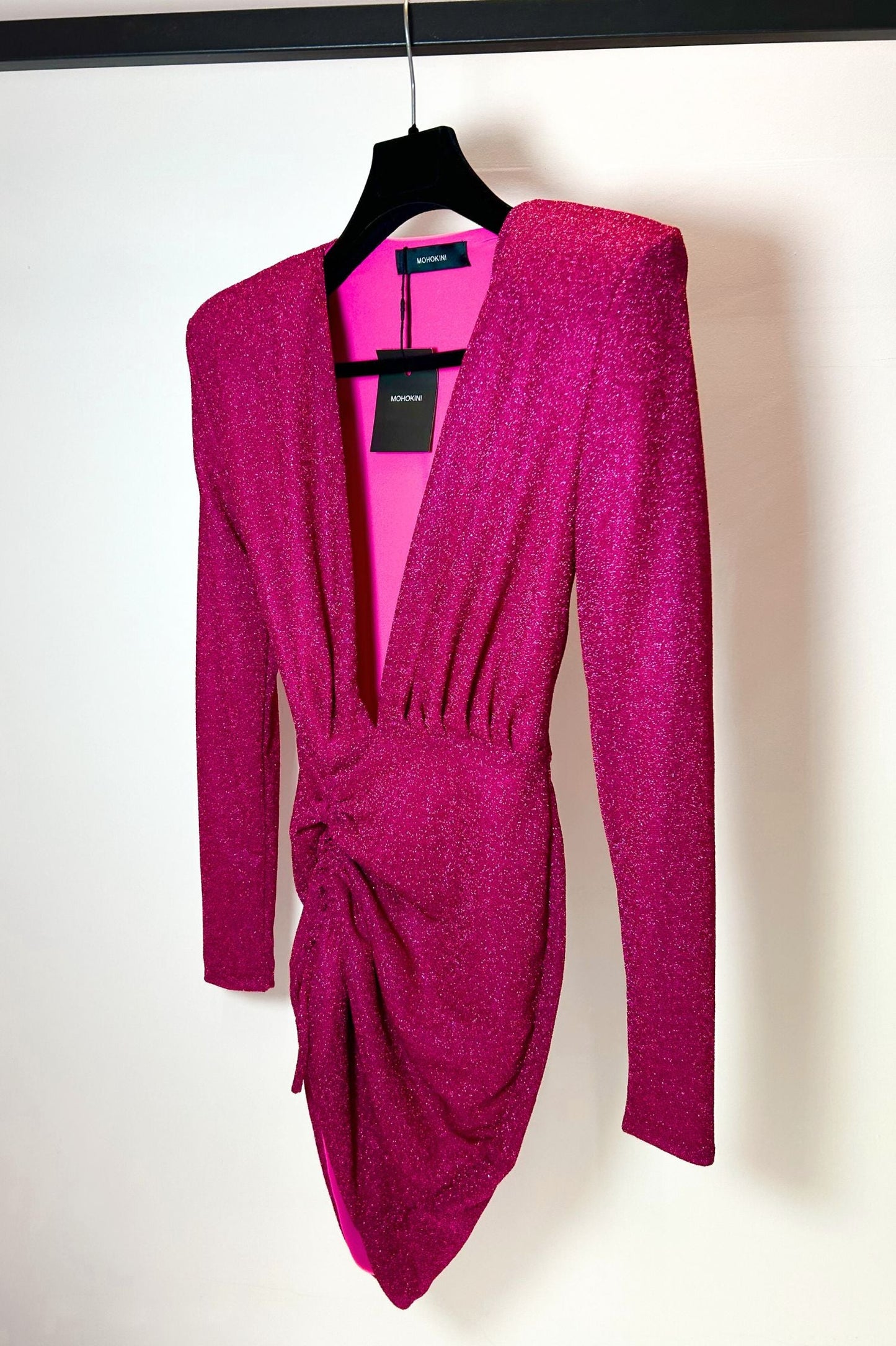 GINA SHOULDER PAD DRESS - SPARKLE