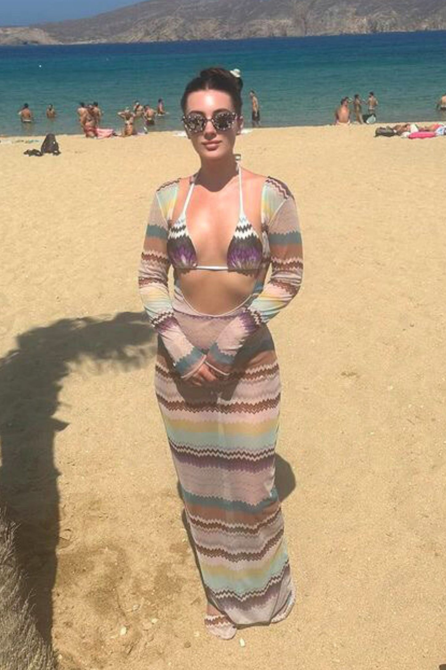 ZAHARA MESH MAXI  DRESS - MYKONOS PRINT