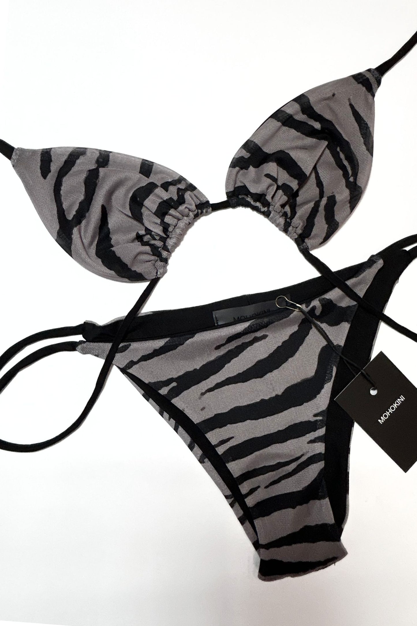 FLORA TRIANGLE BIKINI | GREY TIGER PRINT