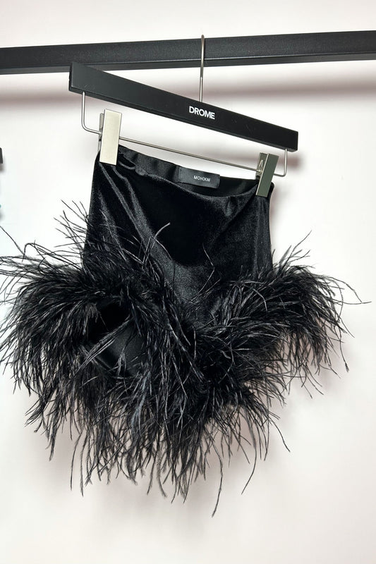 VIVA VELVET FETHER TRIM SHORTS