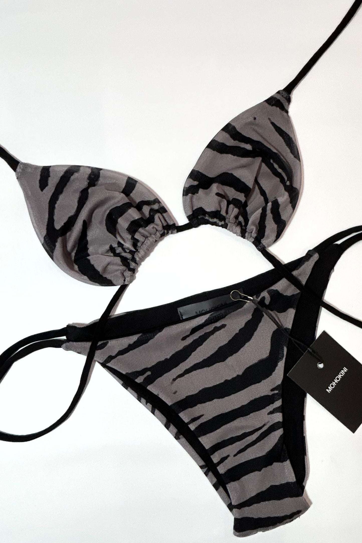 FLORA TRIANGLE BIKINI | GREY TIGER PRINT