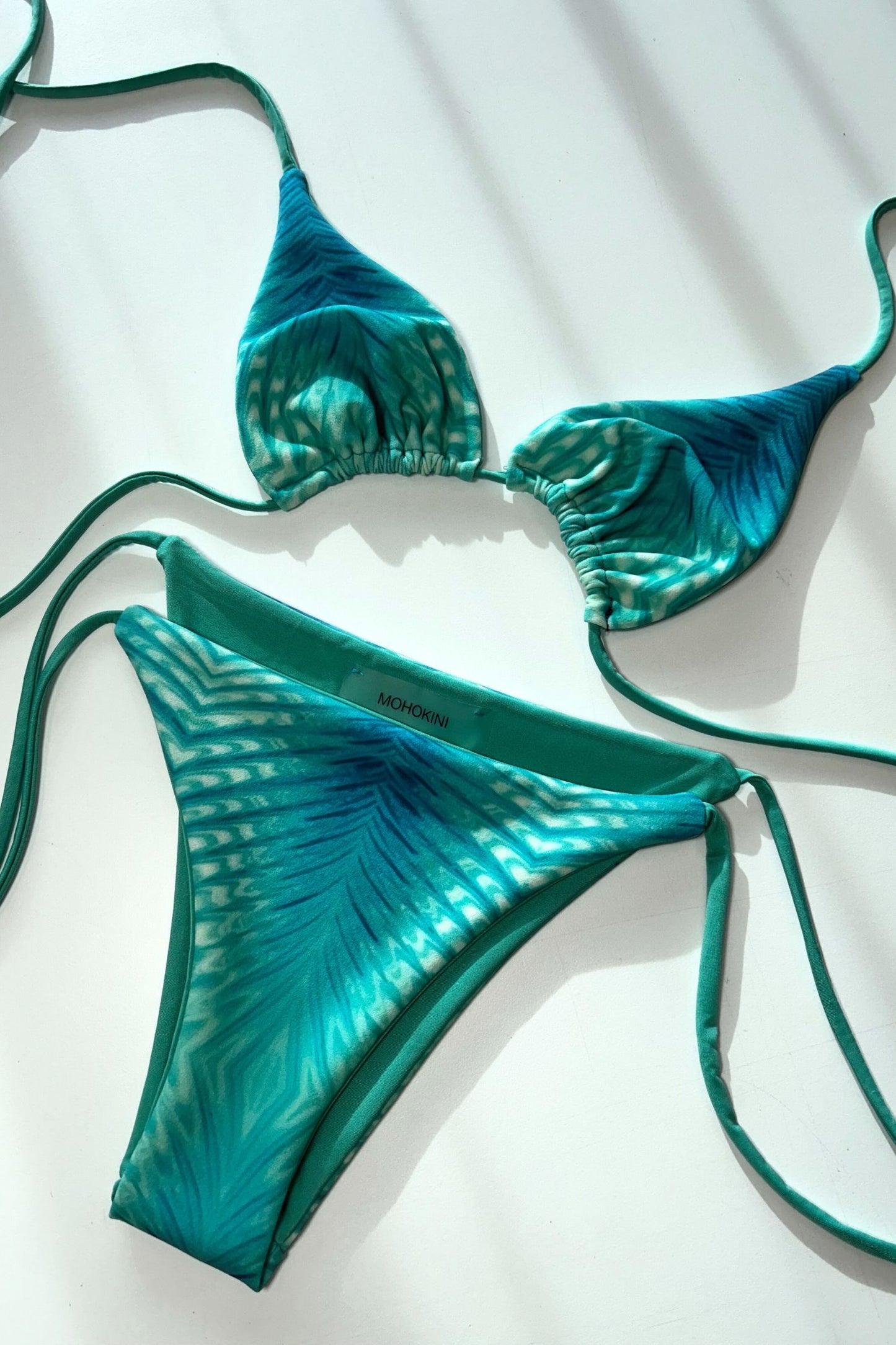 FLORA x ROKSANNA TRIANGLE BIKINI AND SIDE SPLIT MINI SKIRT - AZURA PRINT