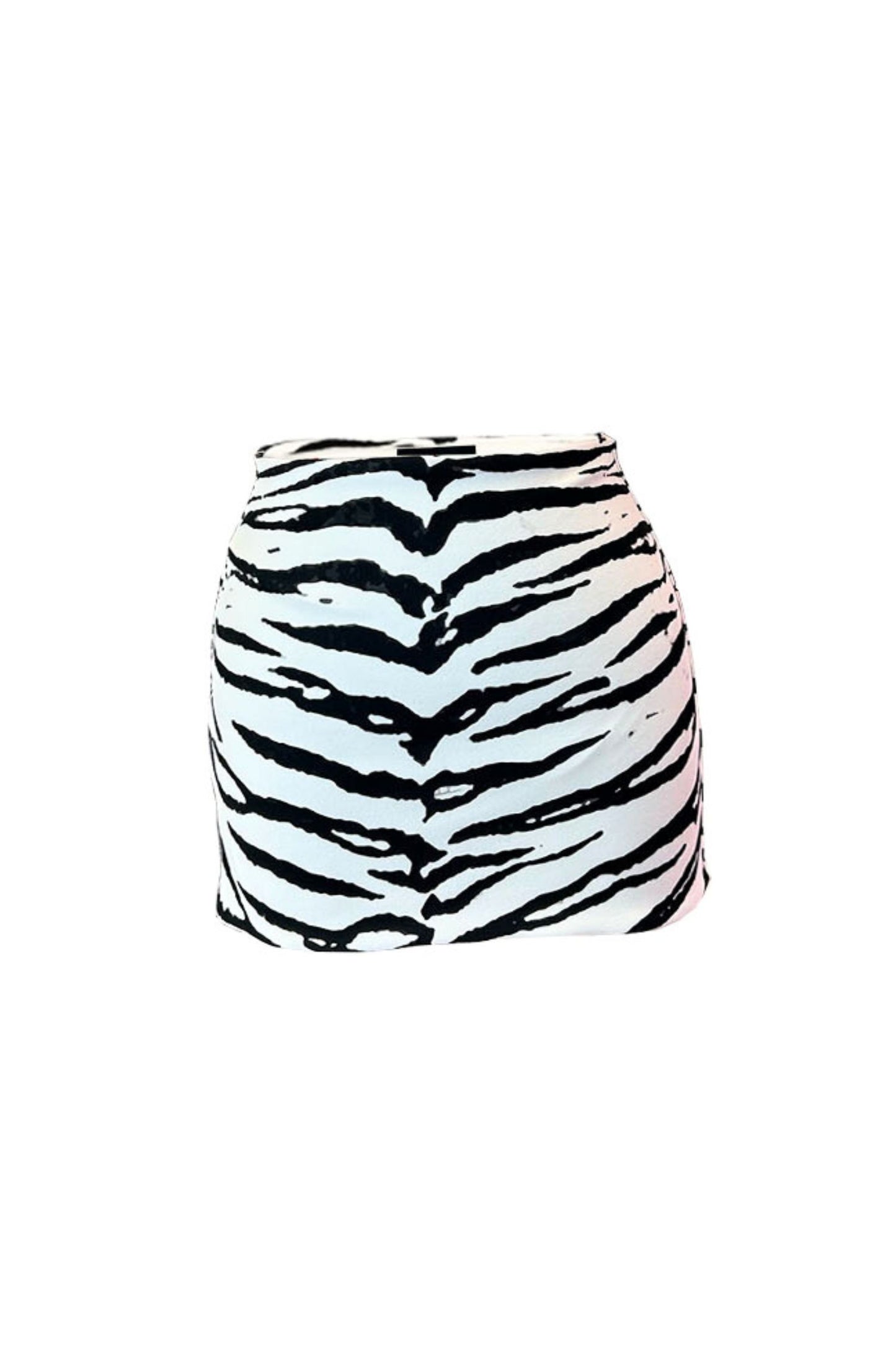 CONNA MINI SKIRT WHITE TIGER CREPE - IN STOCK SMALL