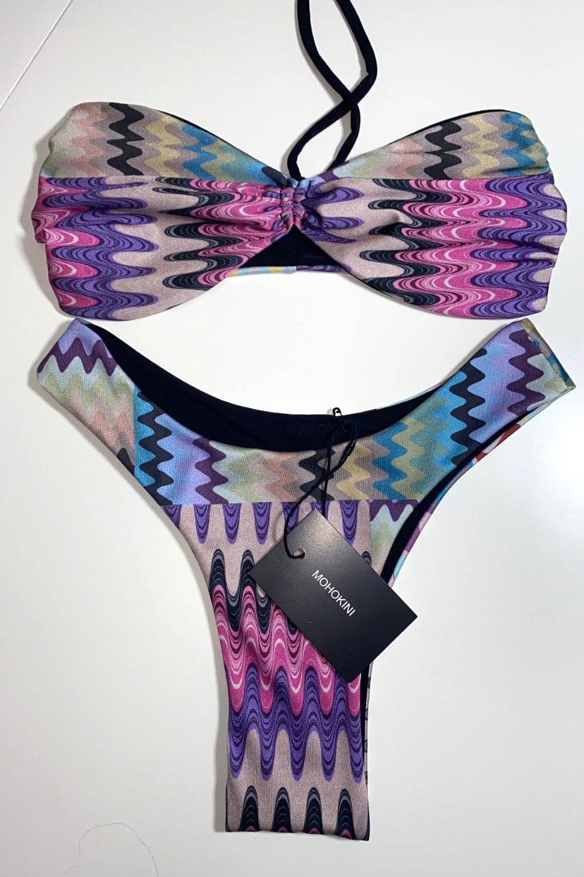 BETHANNY X FLORA BANDEAU BIKINI MULBERRY MIX