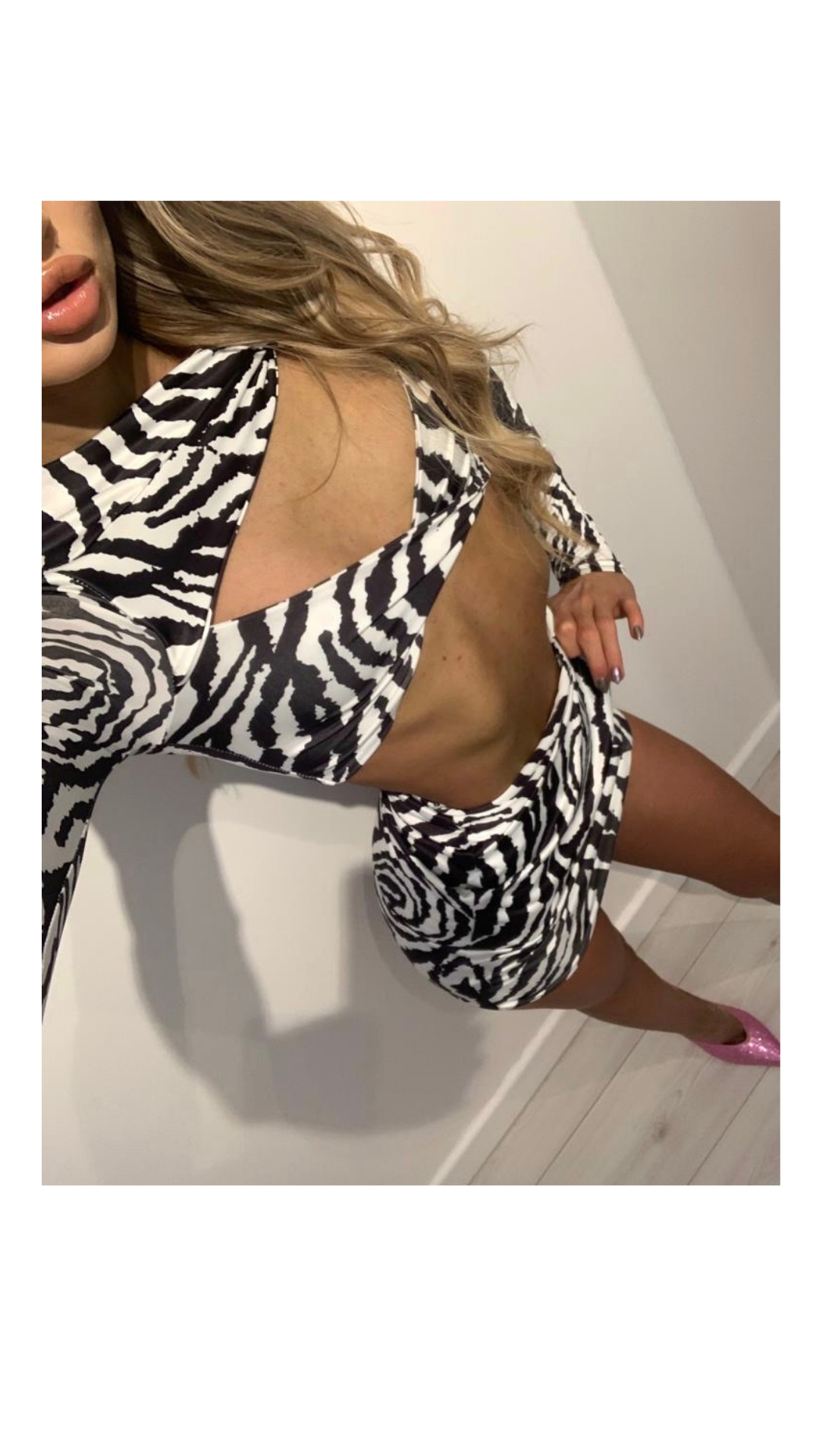 RITA - TWIST DETAIL CUT - OUT CO-ORD ZEBRA