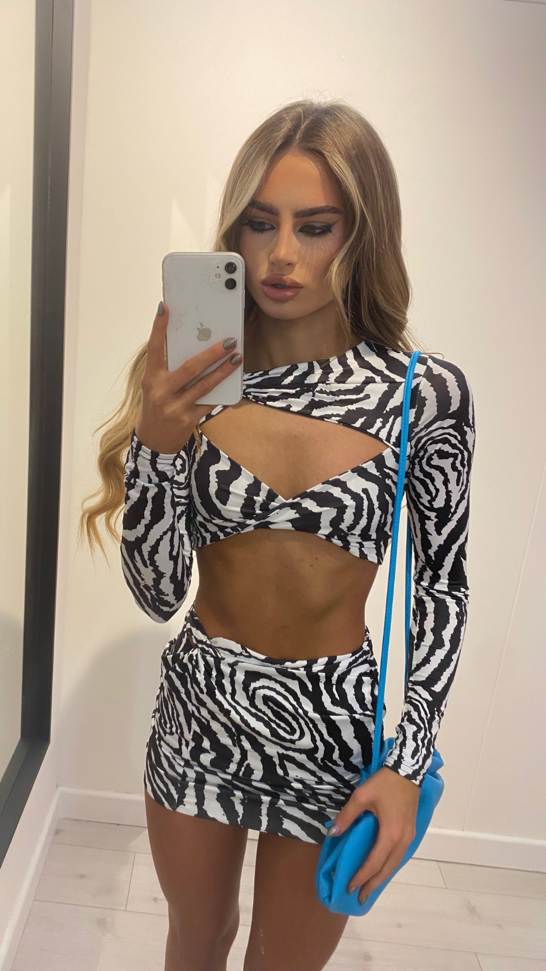 RITA - TWIST DETAIL CUT - OUT CO-ORD ZEBRA