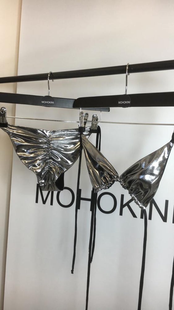 MICA • SCRUNCH BOTTOM BIKINI • SILVER FOIL