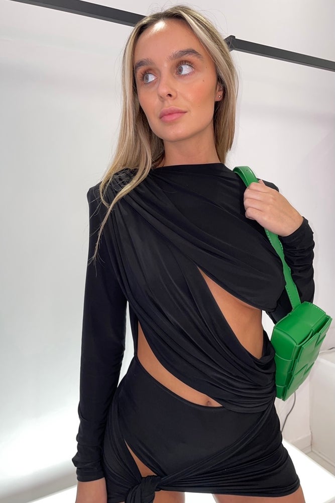 ADREANA CUT OUT DRAPE DRESS