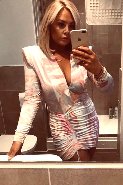 HEIDI PLUNGE MINI DRESS - MARBELLA PASTEL