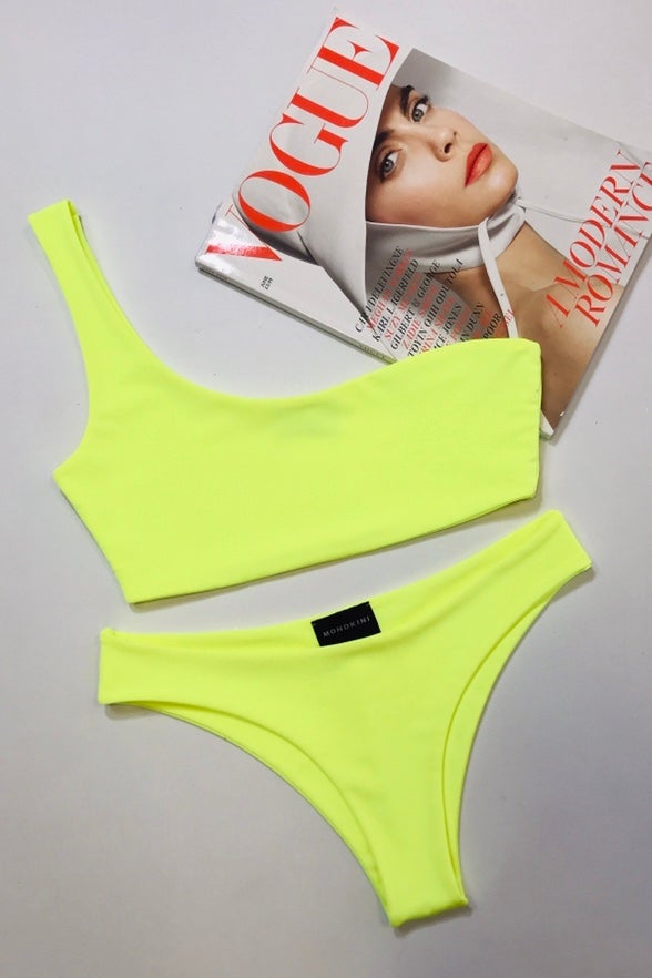 LEOMIE • ONE SHOULDER BIKINI • NEON YELLOW