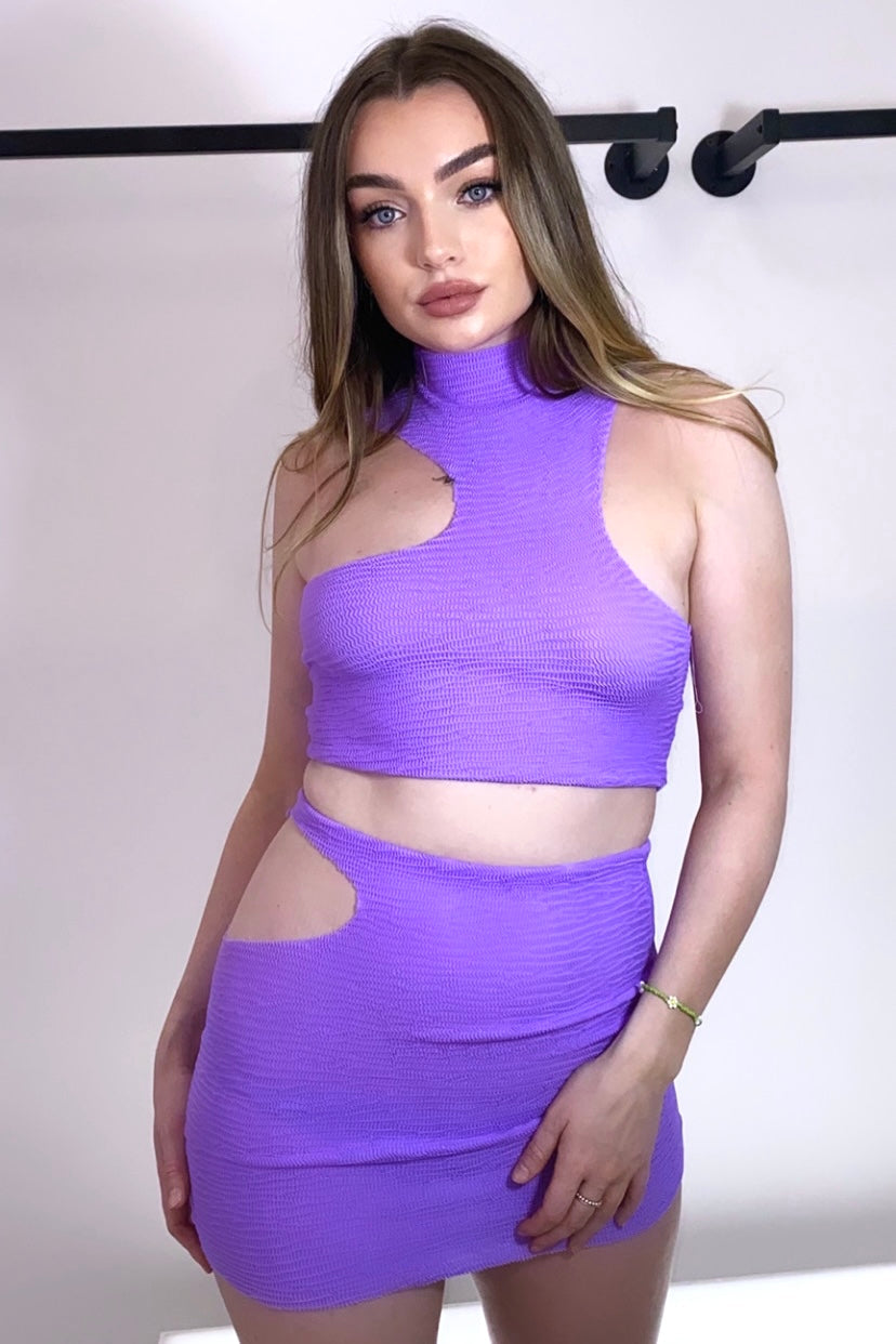 LILA CUT OUT TOP AND SKIRT SET -  SCUBA