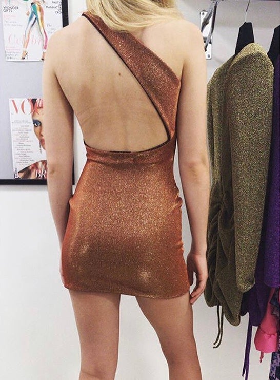 SASKIA • ASSYMETRIC BODY CON MINI DRESS