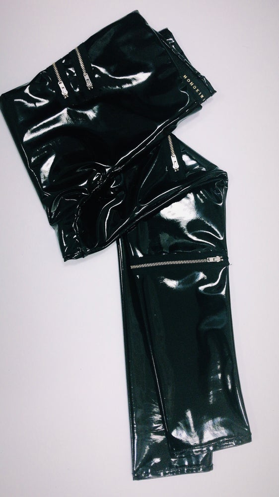 LOTTIE • VINYL LEGGINGS WITH ZIP DETAIL