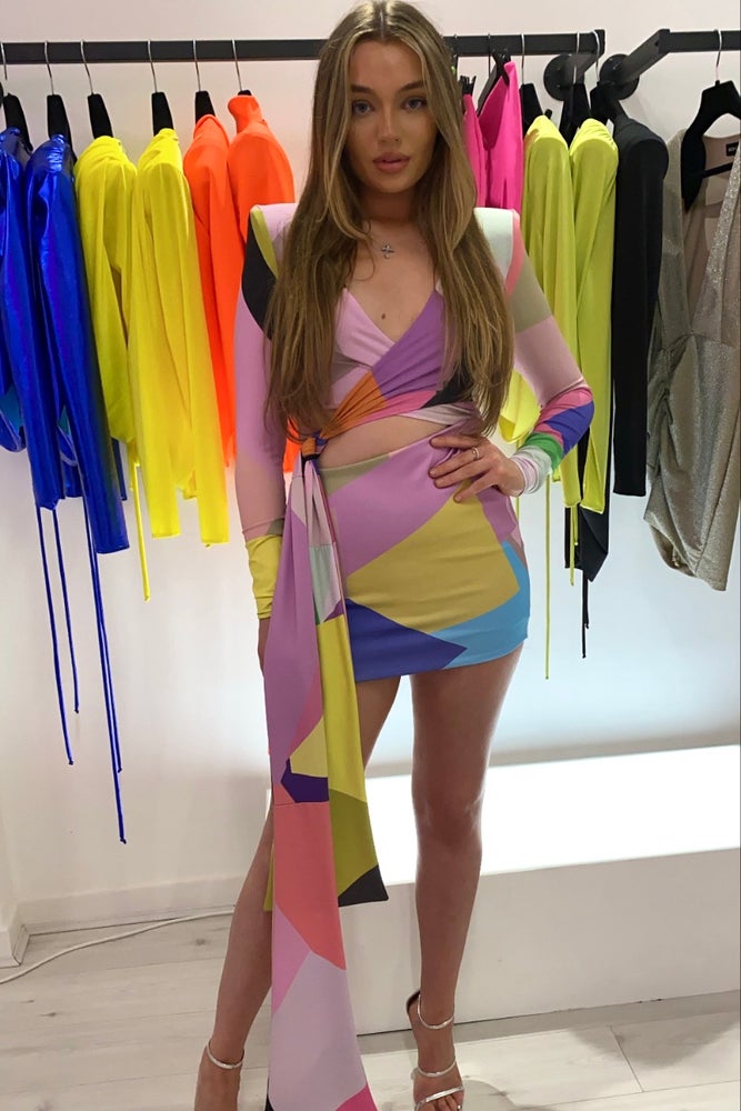 CANDICE SKIRT AND WRAP TOP IN MIAMI PRINT
