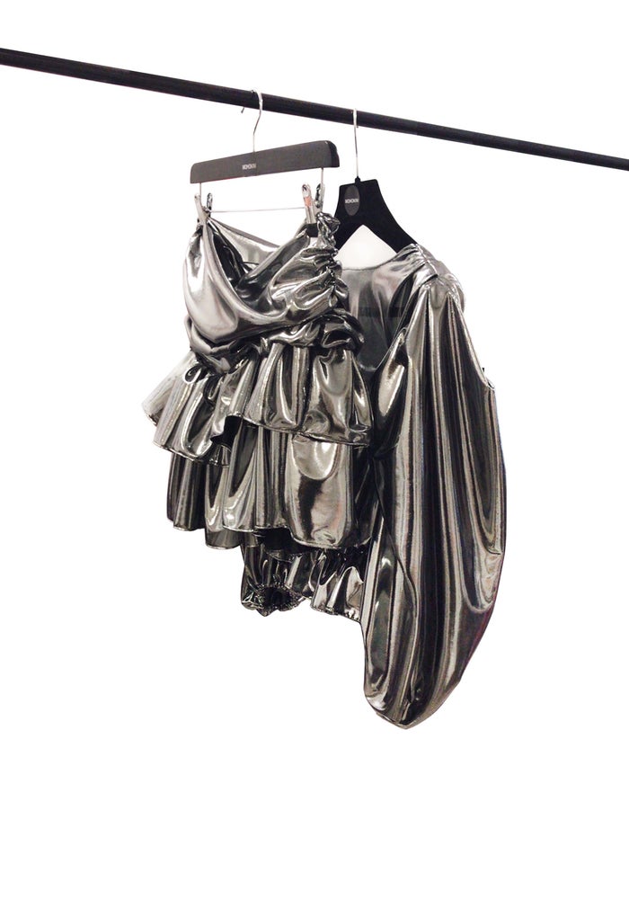 FIFI SKIRT & TOP CO-ORD - SILVER FOIL
