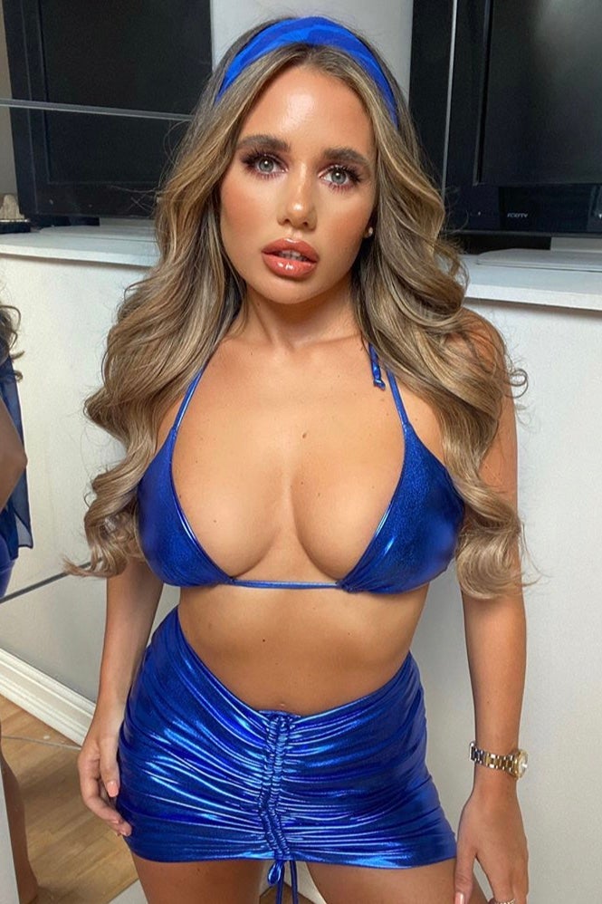 FLORA / ADRIANA • SKIRT AND BIKINI SET • COBALT METALLIC