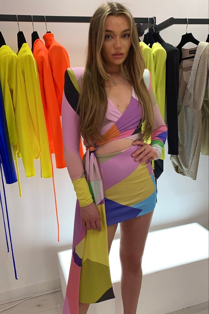 CANDICE SKIRT AND WRAP TOP IN MIAMI PRINT