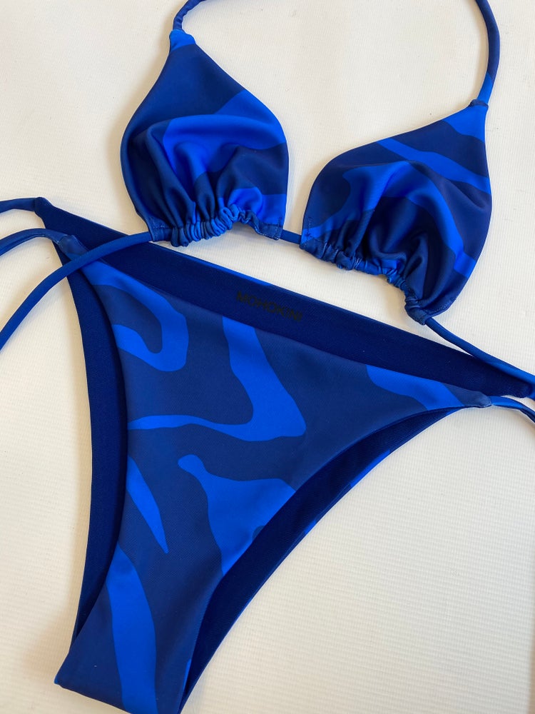 FLORA COBALT ZEBRA TRIANGLE BIKINI