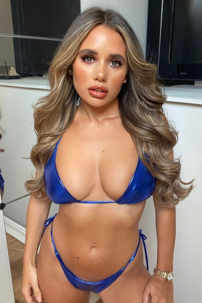 FLORA / ADRIANA • SKIRT AND BIKINI SET • COBALT METALLIC