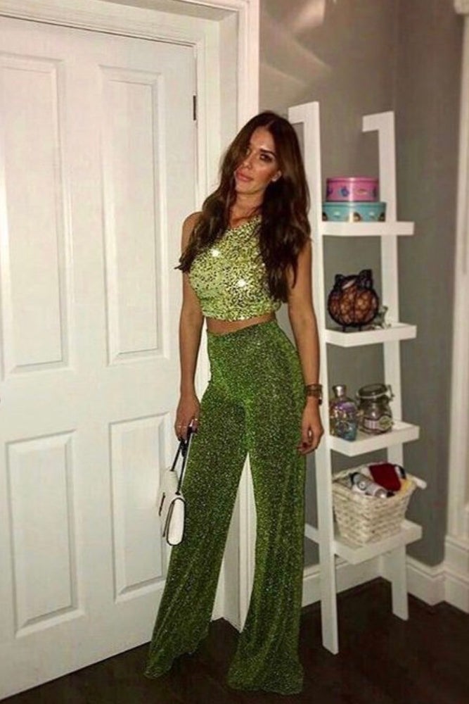 HALLIE WIDE LEG TROUSERS - SPARKLE