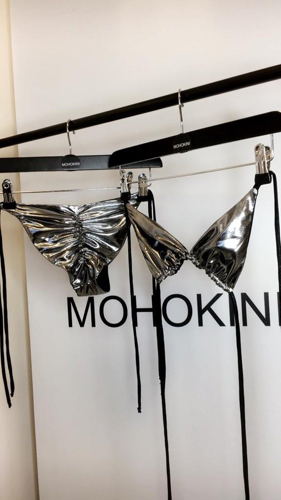 MICA • SCRUNCH BOTTOM BIKINI • SILVER FOIL