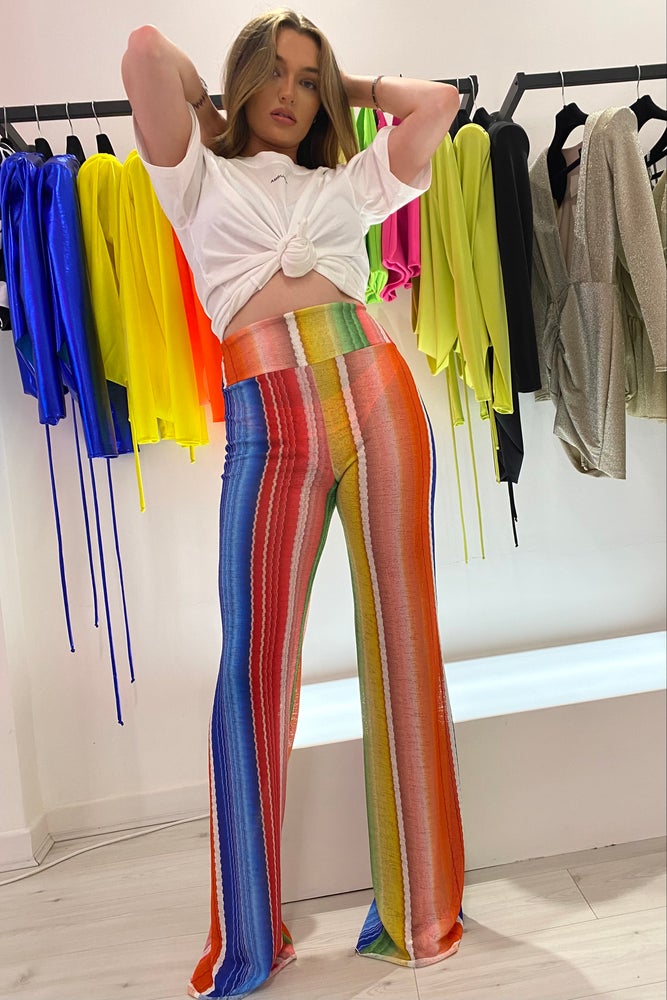 HALLIE WIDE LEG BEACH TROUSERS IN MATILDA PRINT