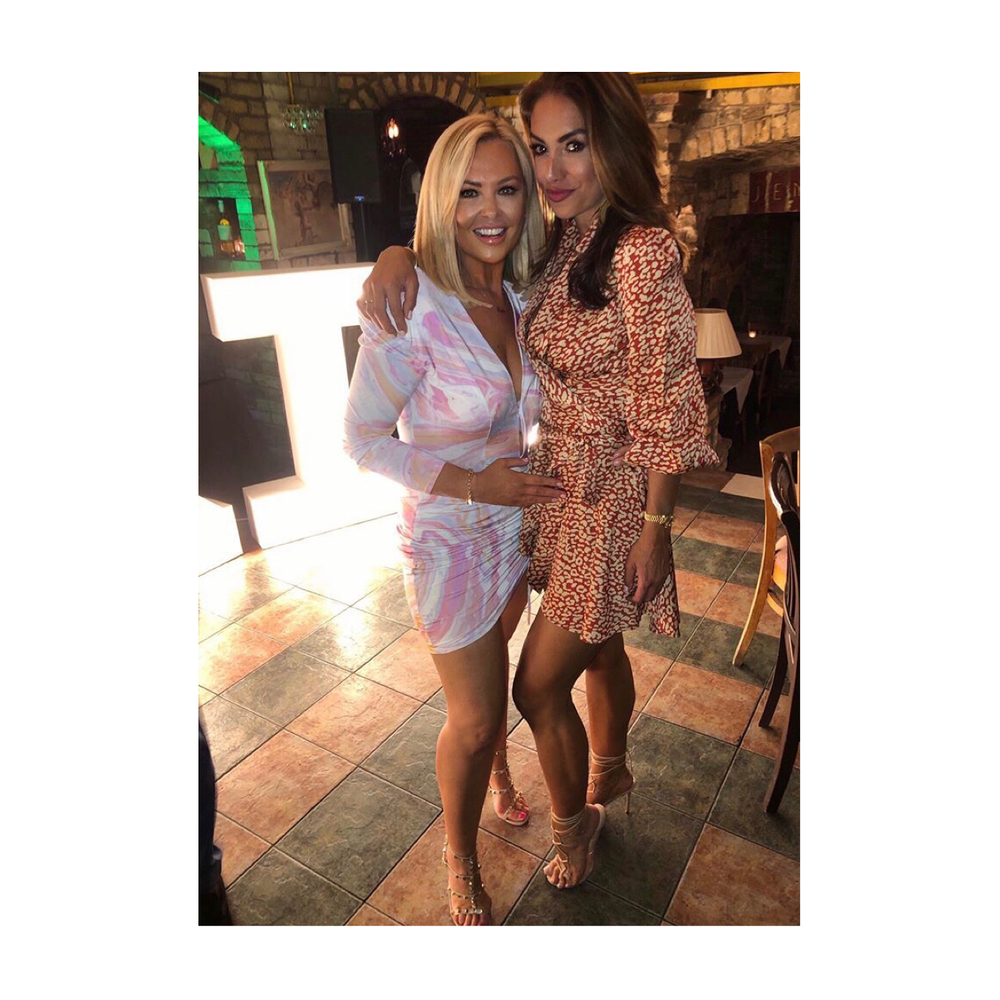 HEIDI PLUNGE MINI DRESS - MARBELLA PASTEL