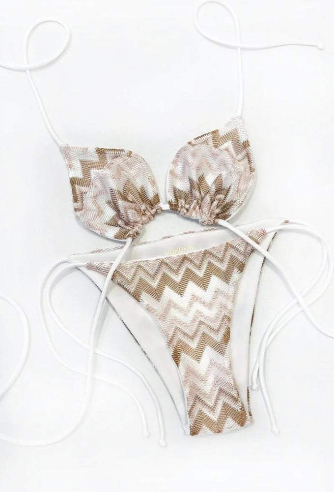 HALLIE X FLORA BIKINI AND TROUSERS SET GLOSSY COPPER AS SEEN ON @AMBERTURNERX