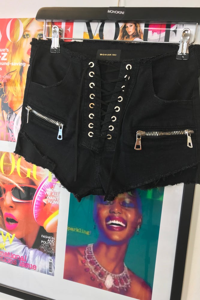 DARCY LACE UP SHORT SHORTS | BLACK - PRE ORDER