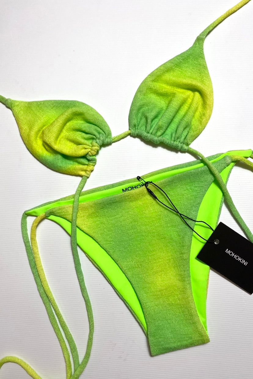 FLORA TRIANGLE BIKINI - LIME LEMON DIP DYE
