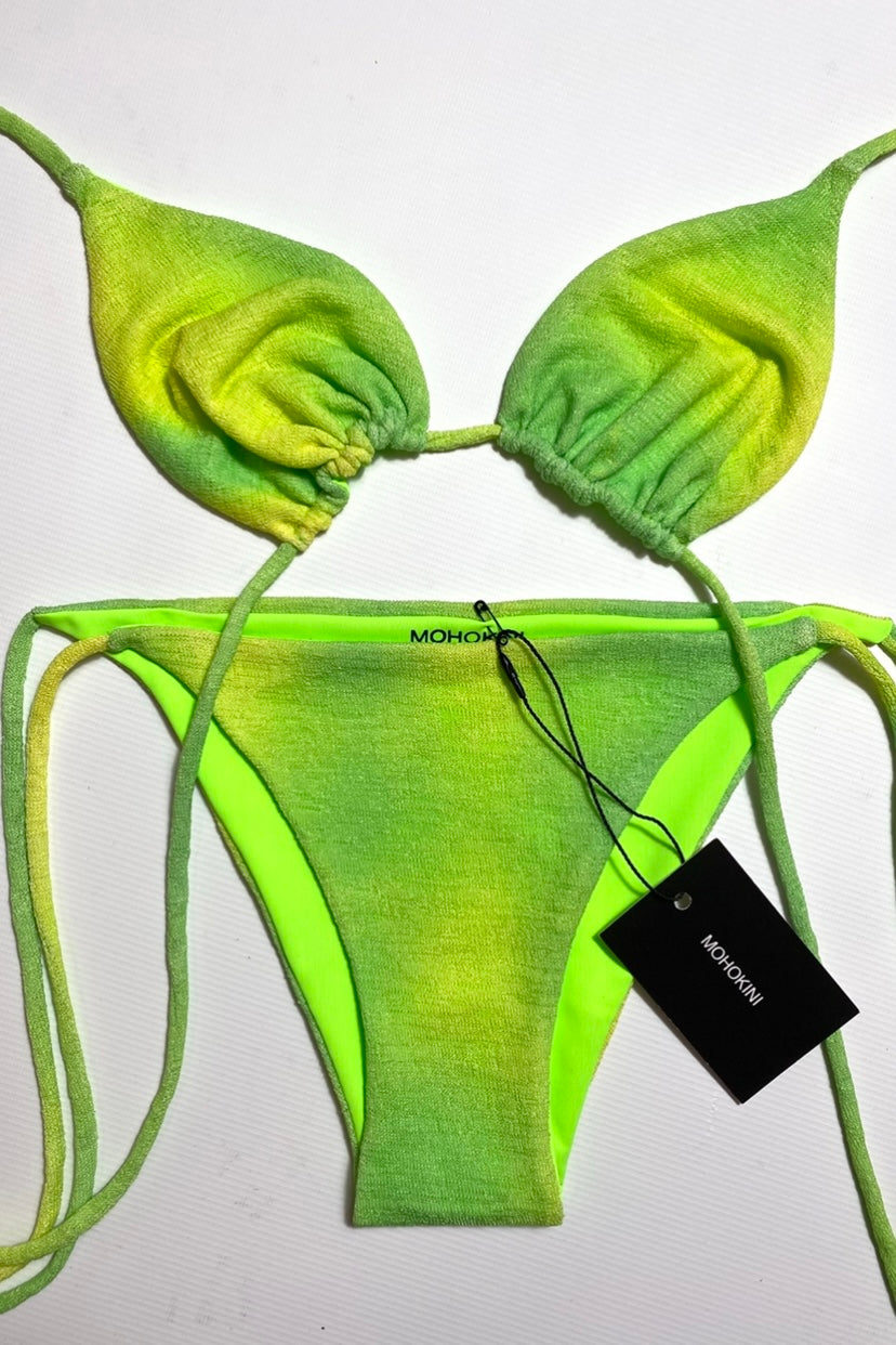 FLORA TRIANGLE BIKINI - LIME LEMON DIP DYE