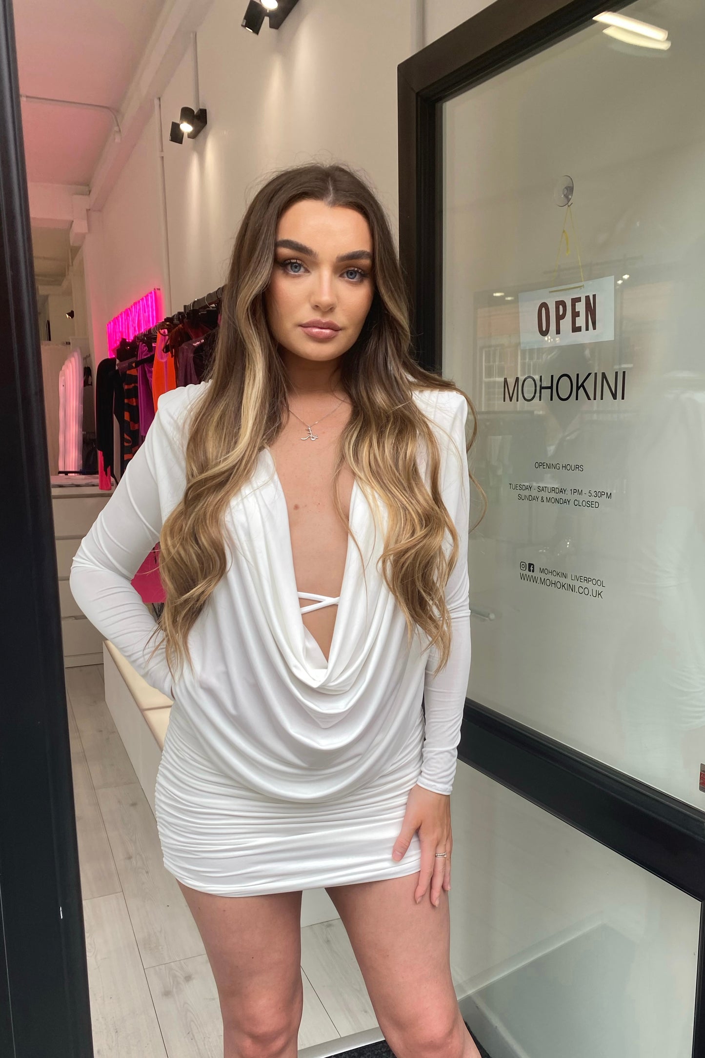 ANNA X SASHA CROP TOP MICRO MINI SKIRT - WHITE - PRE ORDER