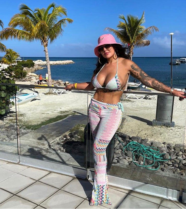 FLORA X CORA BIKINI AND SKINNY FLARES SET - ICE CREAM