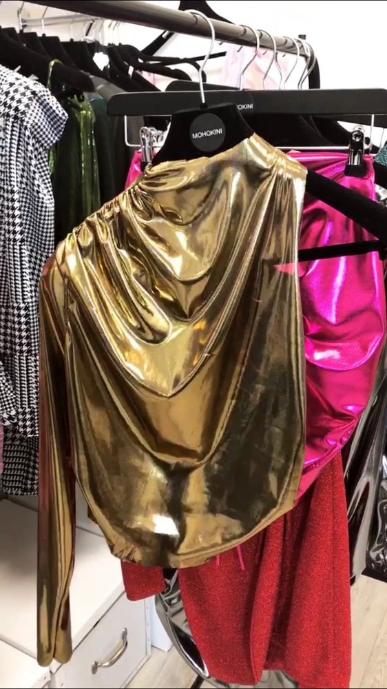 ISABELLA  • ONE SHOULDER TOP   • LIQUID GOLD