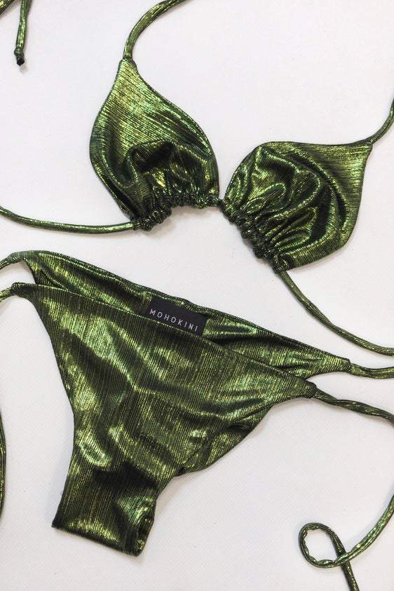 MICA SCRUNCH BOTTOM BIKINI GREEN GLOSS AS SEEN ON @MAKEUPBYHOLLY___
