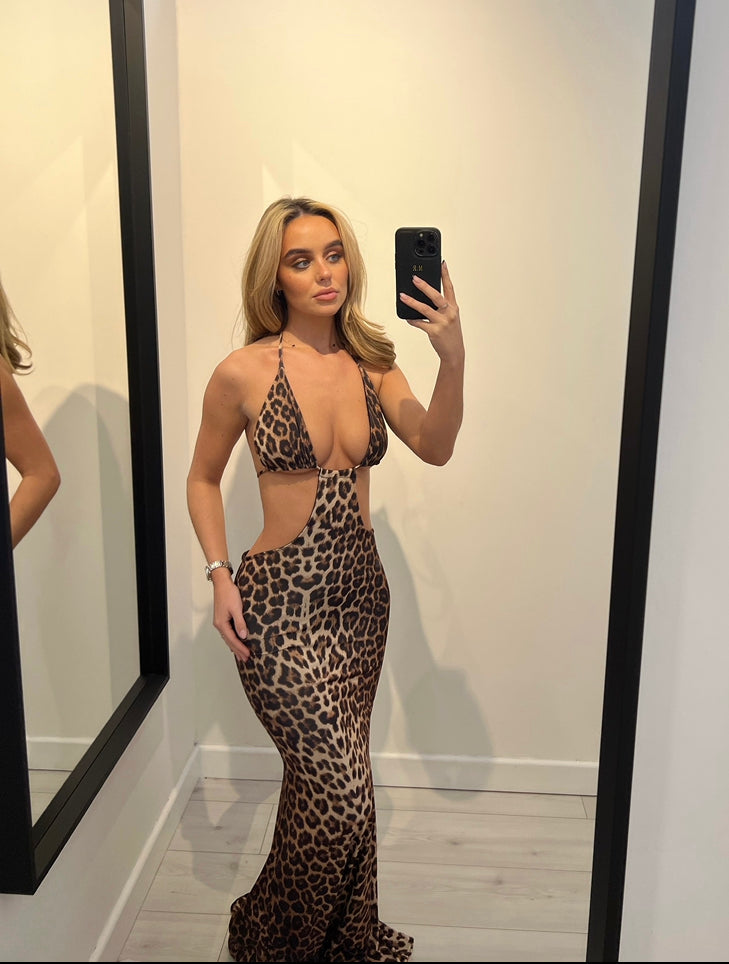 GEORGINA BIKINI DRESS - LEOPARD PRINT