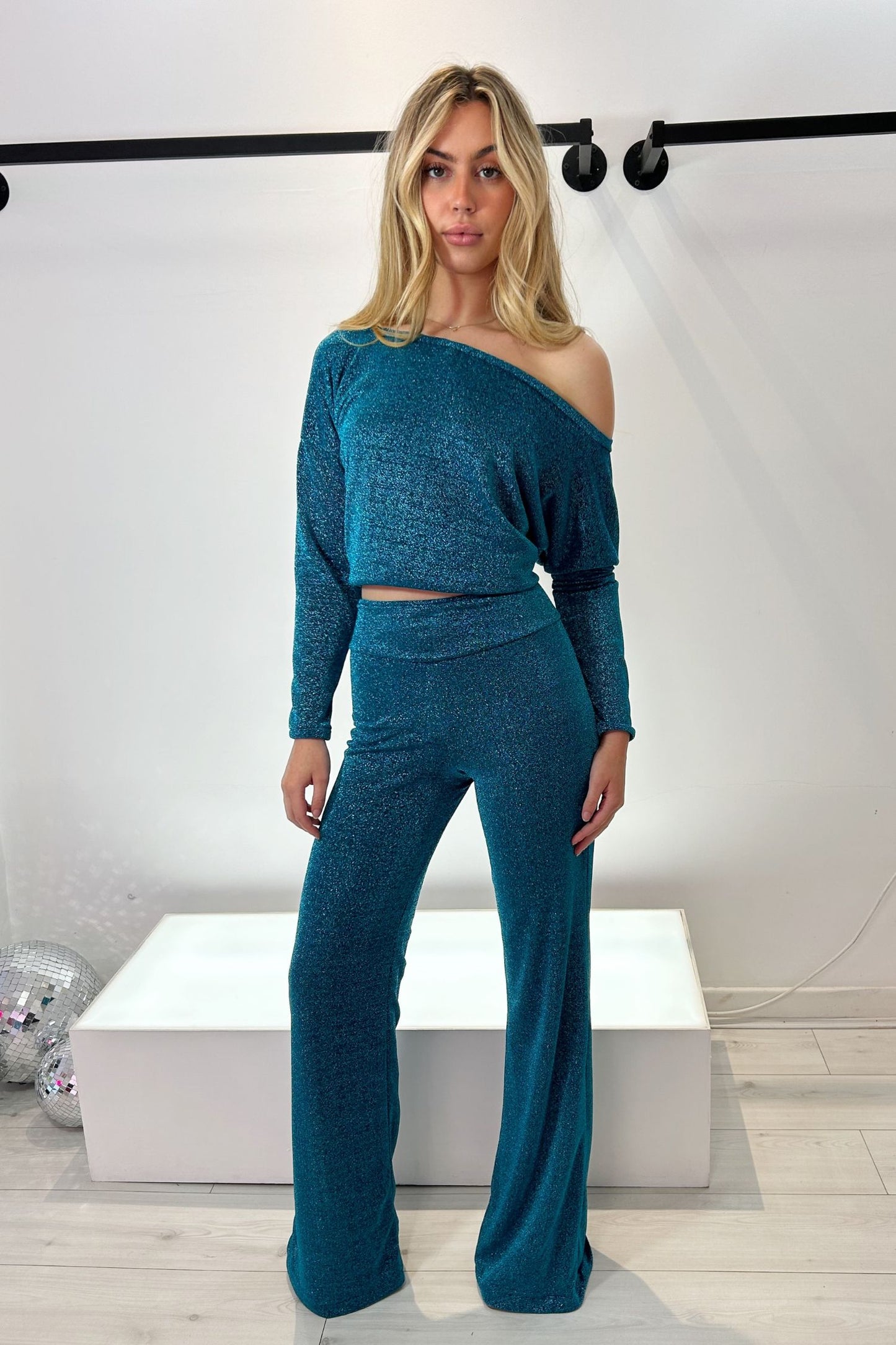 OLIVIA CO-ORD  - TEAL SPARKLE - IN STOCK