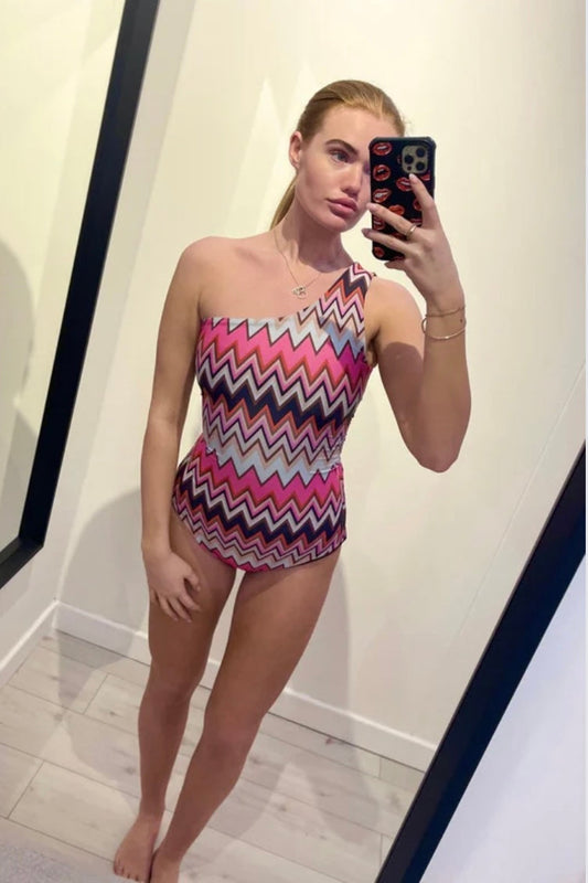 ARIA ONE SHOULDER SWIMSUIT - CAPRI