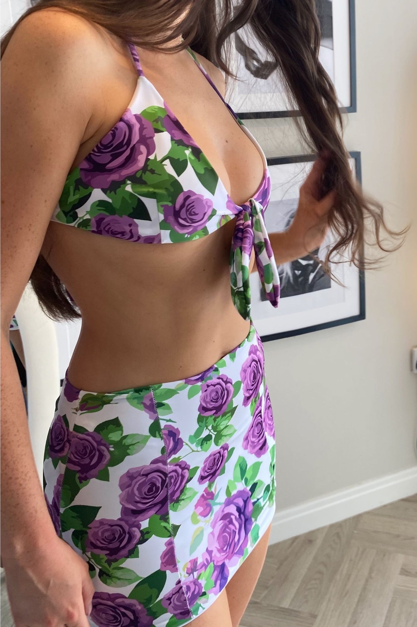 CLEO 3 PIECE SKIRT SET IN LILAS ÉTÉ FLORAL PRINT