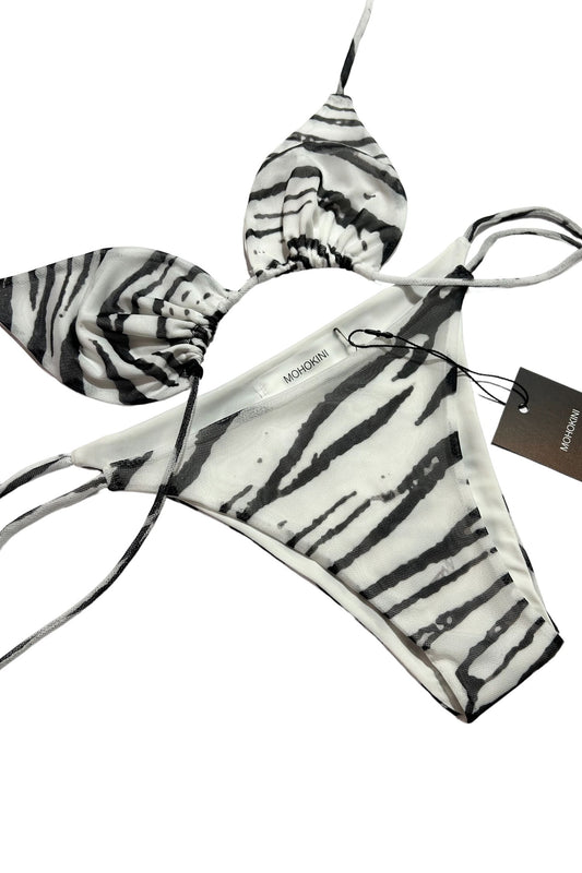 FLORA TRIANGLE TIE SIDE BIKINI - WHITE TIGER IN STOCK 8