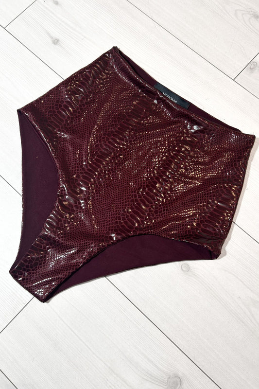 MELODY NICKER SHORTS |BURGUNDY CROC - IN STOCK SMALL