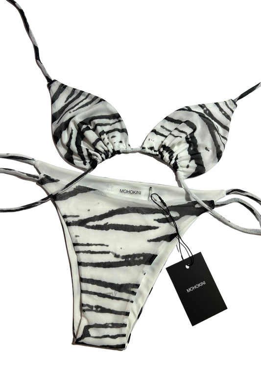 FLORA TRIANGLE TIE SIDE BIKINI - WHITE TIGER IN STOCK 8