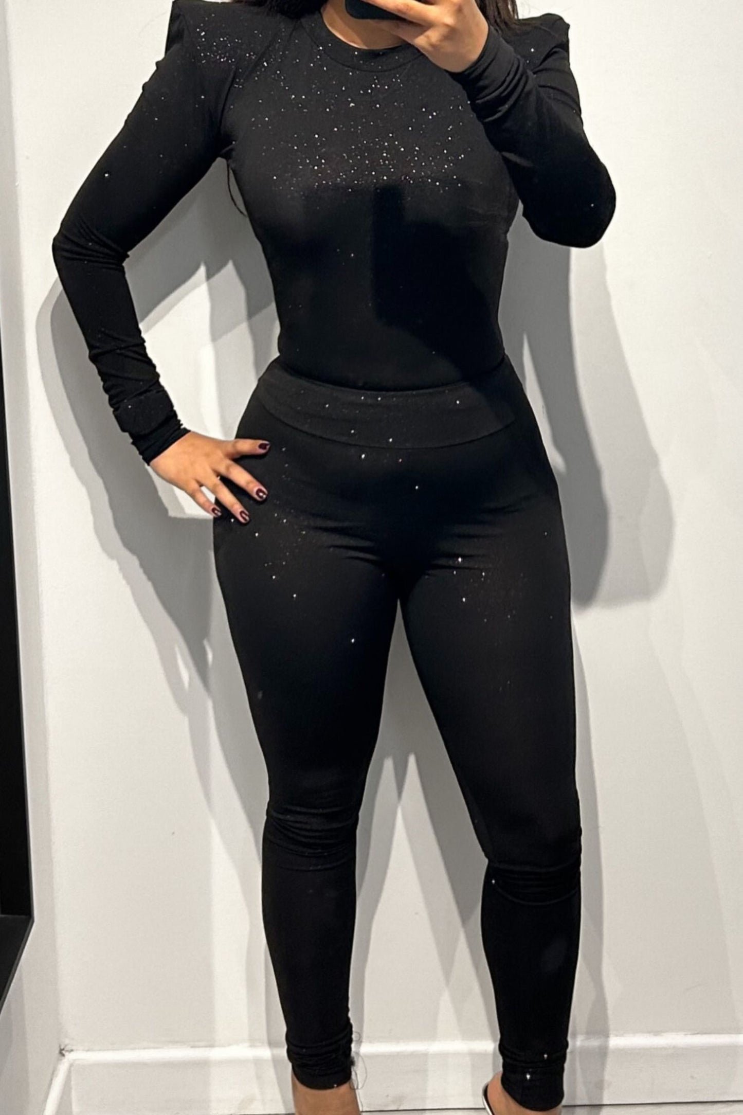 STELLA CO-ORD BLACK SPARKLE - IN STOCK SIZE MEDIUM