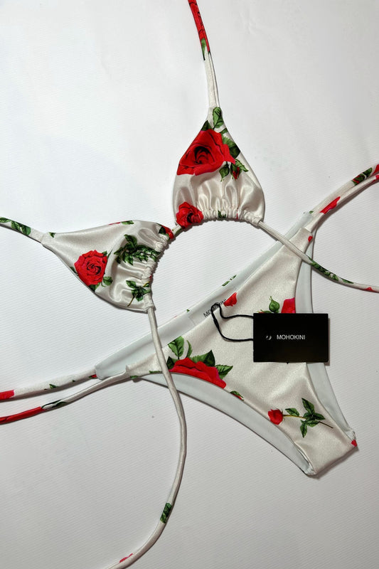 FLORA TRIANGLE BIKINI RED ROSES - IN STOCK SIZE 6