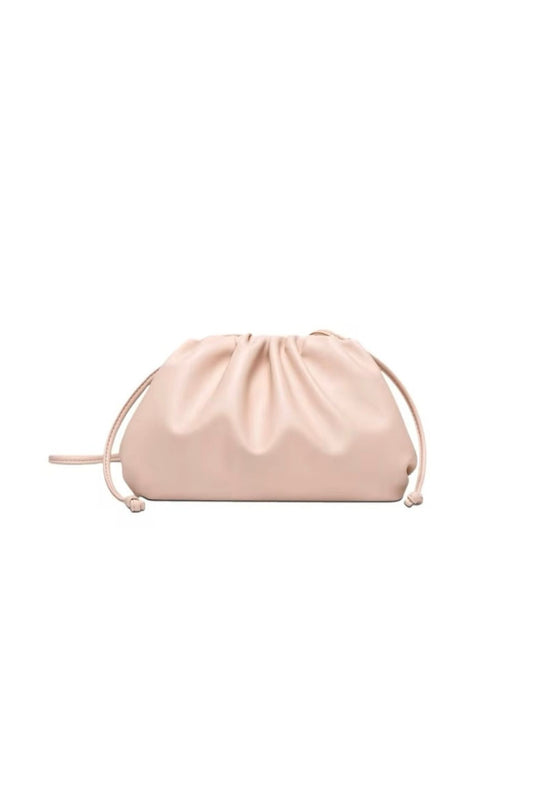 VIVIAN VEGAN LEATHER POUCH BAG - NUDE