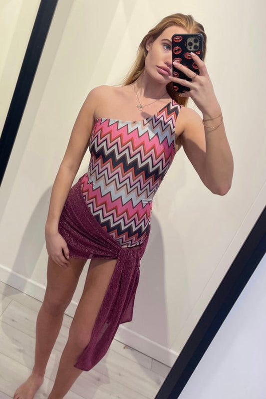 ARIA ONE SHOULDER SWIMSUIT - CAPRI