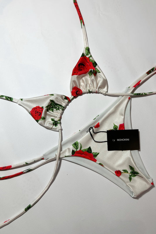 FLORA TRIANGLE BIKINI RED ROSES - IN STOCK SIZE 6