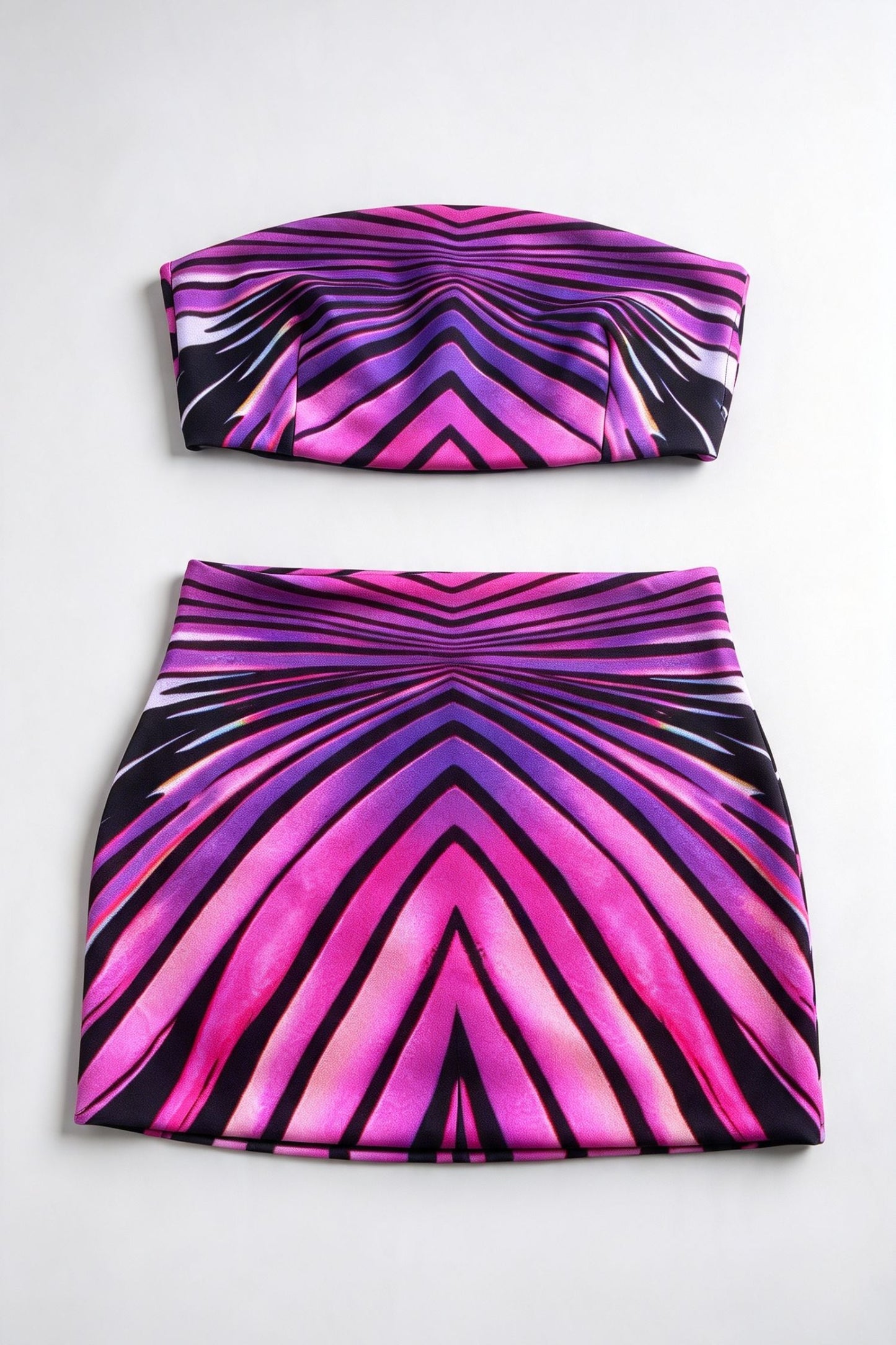 SOREYA BANDEAU TOP AND SKIRT CO-ORD  - ODESSA PRINT - PINK